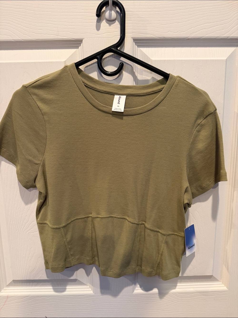 Abound Olive Cropped Ribbed Tee